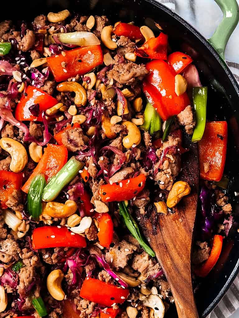 easy ground turkey stir fry with cabbage