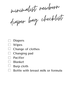 minimalist diaper bag checklist