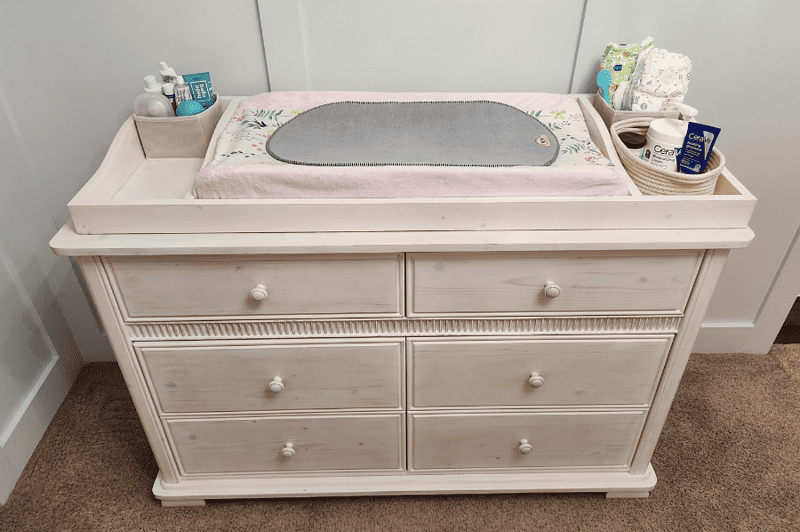 baby changing table organization ideas