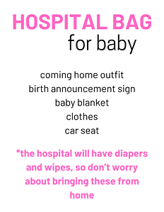 hospital bag checklist for mom and baby