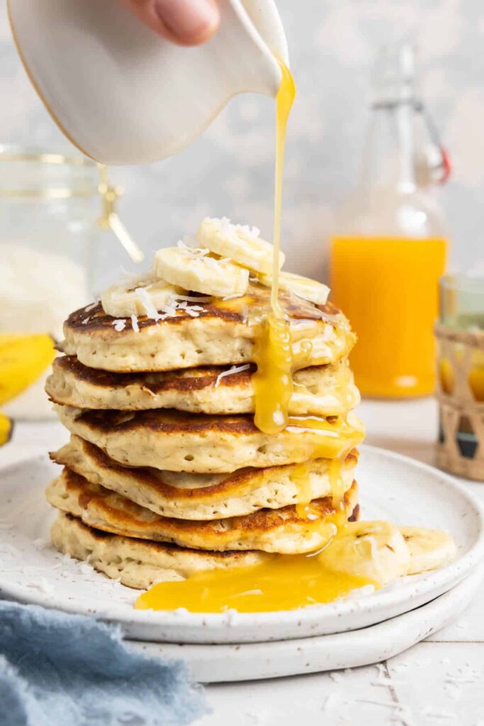 banana coconut pancakes