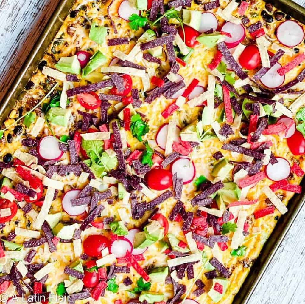 Mexican sheet pan chorizo frittata